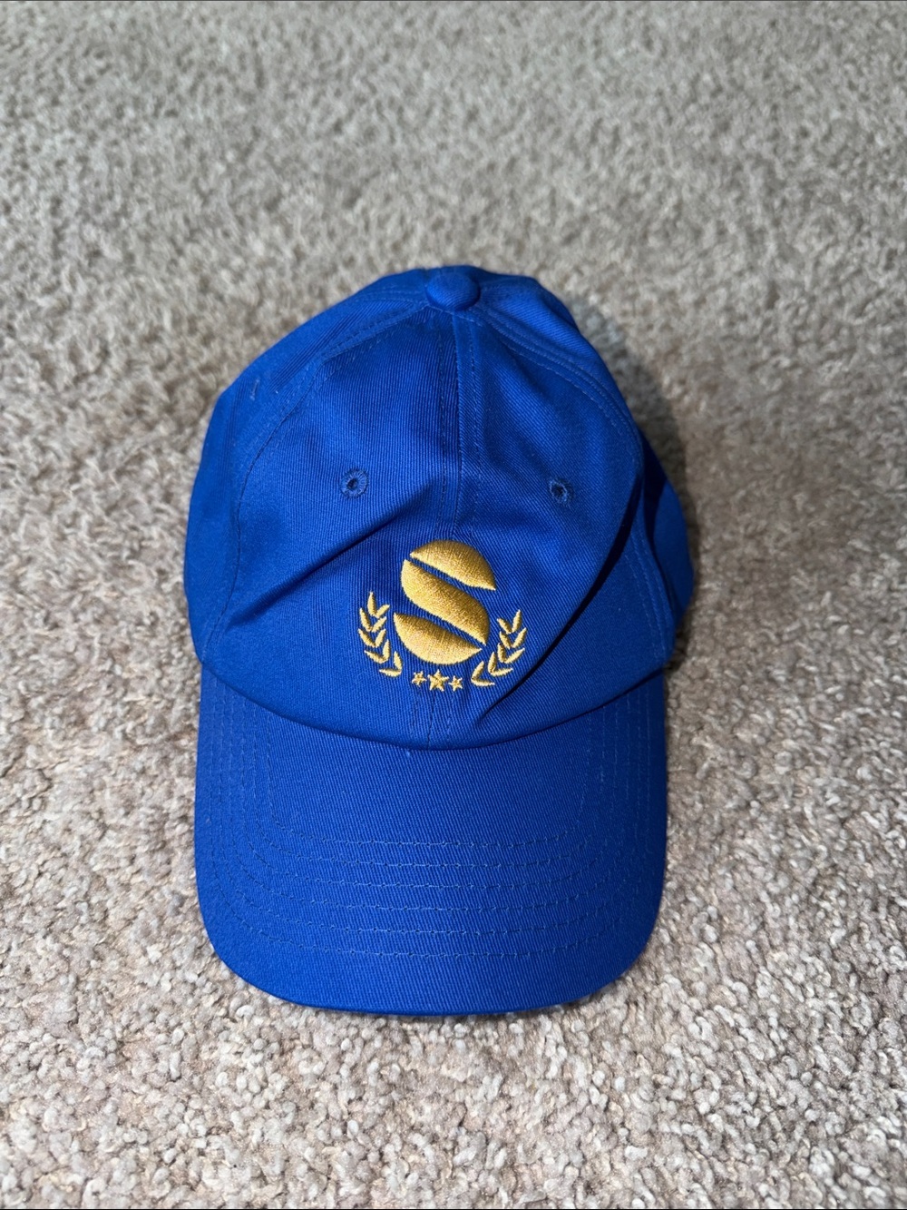 Men's Royal Blue Baseball Cap with Gold Embroidered Crest - Select